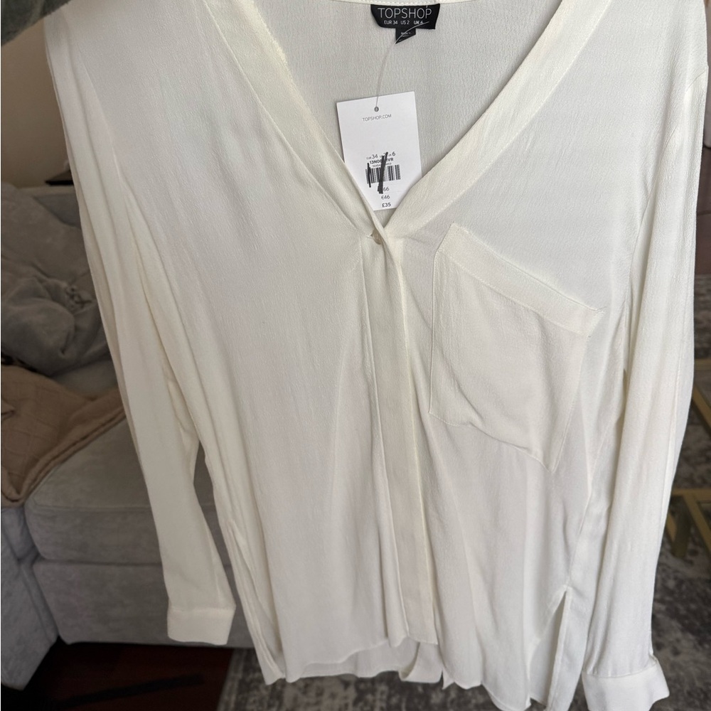 Topshop Elegant White Blouse